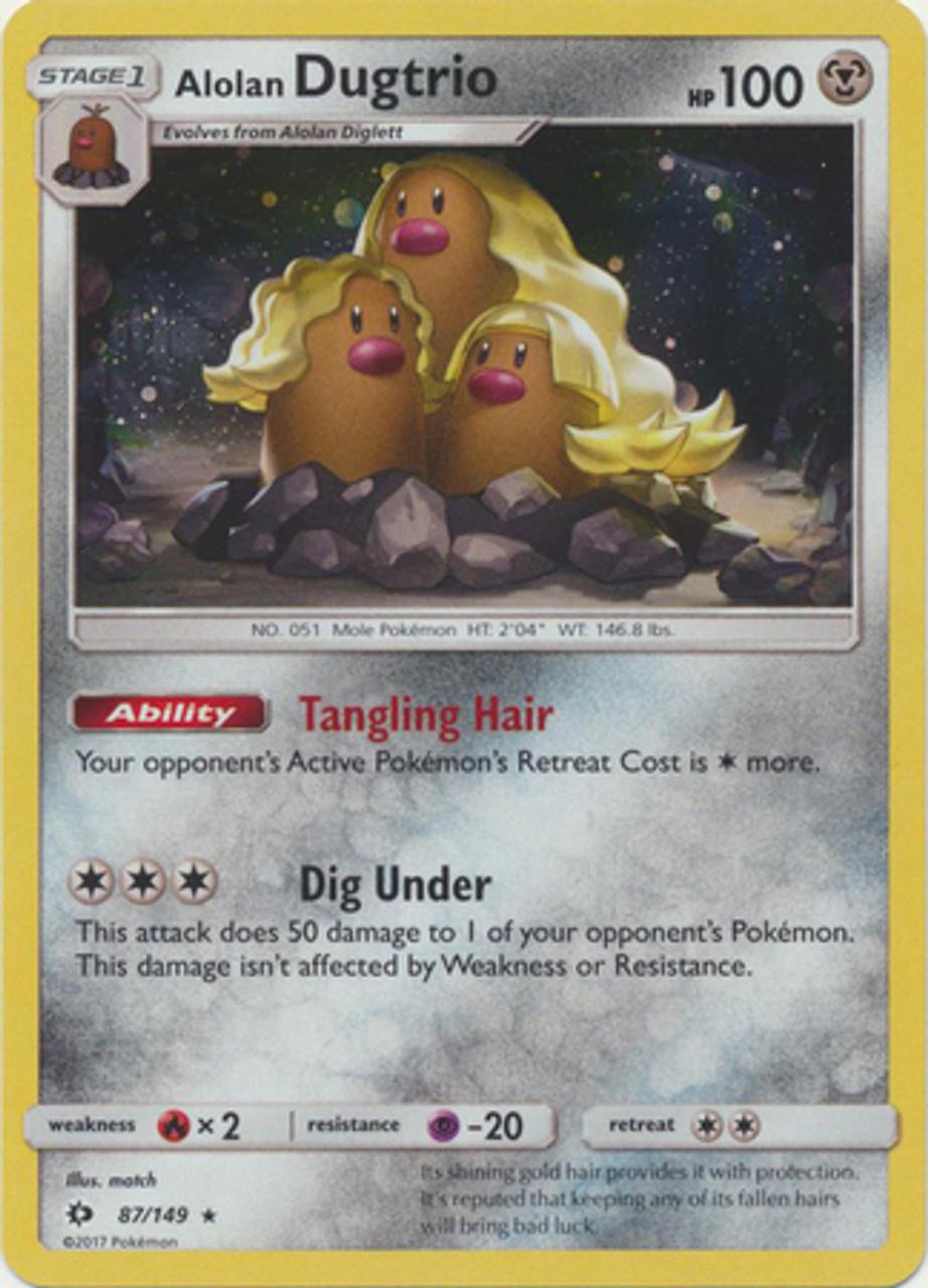 Sun & Moon Alolan Dugtrio [Cosmo-Holo] Pokémon card